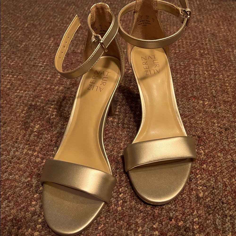 Gold Strappy Style Heels